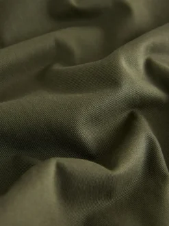 Vert kaki - Pantalons chinos extensibles à double pli