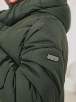 Vert kaki - Résistant à la douche Faux Fur Lined À capuche Doudounes (3-16yrs)