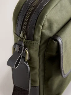 Vert kaki - Sac à bandoulière en coton ciré