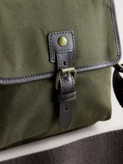 Vert kaki - Sac à bandoulière en coton ciré