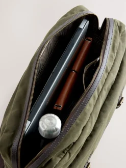 Vert kaki - Sac en coton ciré Messenger