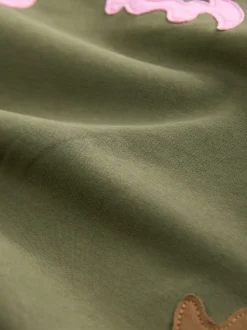 Vert kaki - Sweat-shirt avec détails appliqués