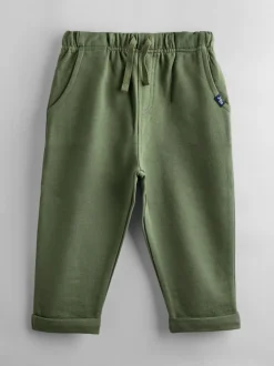 Vert kaki rayé et kaki - Lot de 2pantalons de jogging JoJo Maman Bébé à rayures et unis