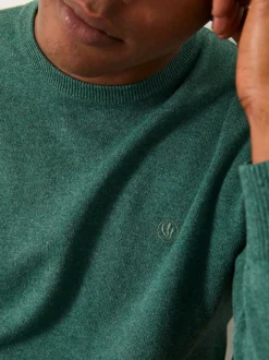 Vert émeraude - Pull FatFace en maille à Col rond