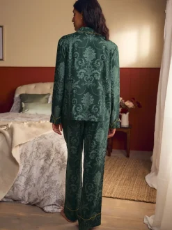 Vert émeraude - Pyjama Laura Ashley Josette boutonné