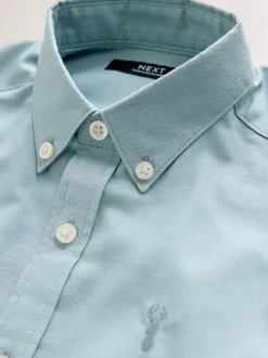 Vert minéral - Manches courtes Coton riche Oxford Chemise (3-16ans)