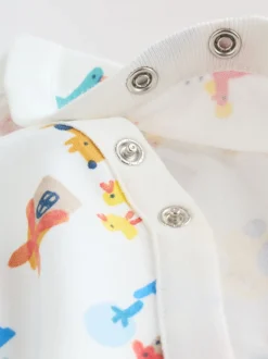 Vert motif ferme - Lot de 5 bodies bébé à manches courtes