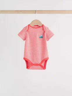 Vert motif ferme - Lot de 5 bodies bébé à manches courtes