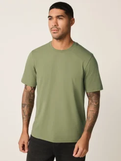 Vert mousse - Ajustement régulier - T-shirt Essential Col rond en coton