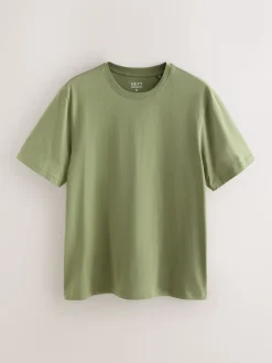 Vert mousse - Ajustement régulier - T-shirt Essential Col rond en coton