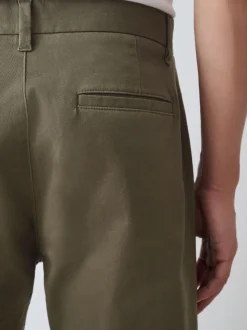 Vert olive - Ajustement droit - Pantalon chino stretch