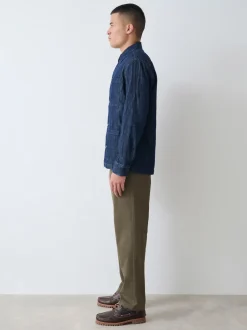 Vert olive - Ajustement droit - Pantalon chino stretch