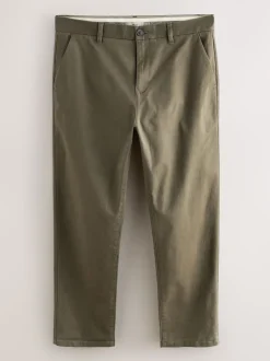 Vert olive - Ajustement droit - Pantalon chino stretch