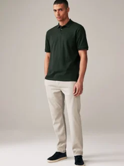 Vert olive - Ajustement régulier - Polo Manches courtes Pique