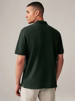 Vert olive - Ajustement régulier - Polo Manches courtes Pique