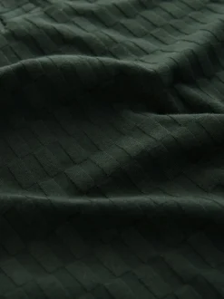 Vert olive - Ajustement régulier - Polo habillé en jacquard