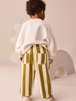 Vert olive - Pantalons à rayures (3mois-7ans)