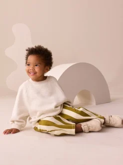 Vert olive - Pantalons à rayures (3mois-7ans)