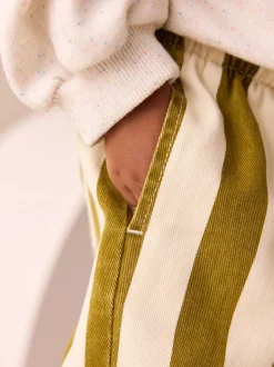 Vert olive - Pantalons à rayures (3mois-7ans)