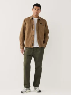 Vert olive - Pantalons chinos extensibles plissés simples