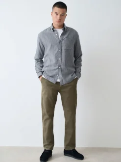 Vert olive - Slim Fit (Slim Fit) - Pantalon chino stretch