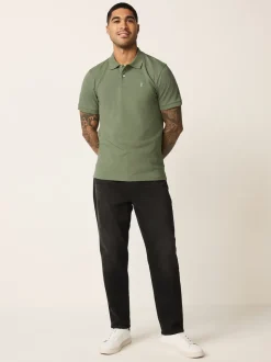 Vert olive clair - Slim Fit (Slim Fit) - Polo Manches courtes Pique