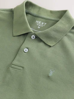 Vert olive clair - Slim Fit (Slim Fit) - Polo Manches courtes Pique
