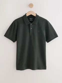 Vert olive riche - Slim Fit (Slim Fit) - Polo Manches courtes Pique