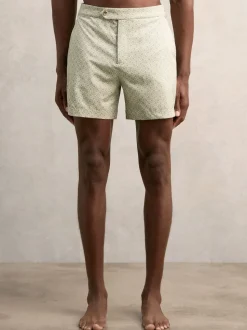 Vert pistache - Short Reiss Caprio imprimé géométrique de bain