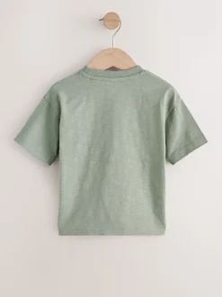 Vert Safari Animals - Lot de 3 t-shirts appliqués à manches courtes (3mois7ans)