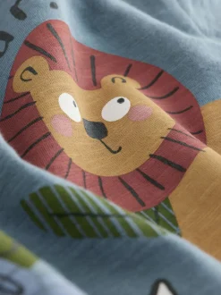 Vert Safari Animals - Lot de 3 t-shirts appliqués à manches courtes (3mois7ans)