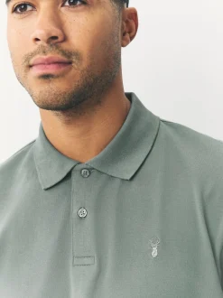 VERT SAUGE - Ajustement régulier - Polo Manches courtes Pique