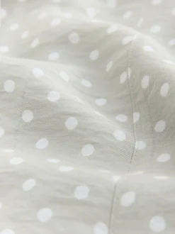 Vert sauge à pois - Robe mini-robe à taille nouée