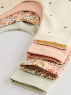 Vert sauge/corail/fleurs - Paquet de jambières pour bébé 4 (0mois-2ans)