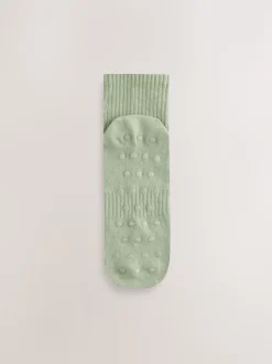 Vert sauge/Crème/Gris - soi-même. Lot de 3 paires de chaussettes raccourcies à logo brodé à la cheville