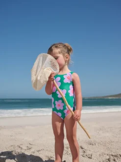 Vert Stampy Fleuri - Maillot de bain (3mths-7yrs)