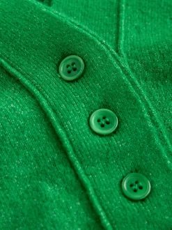 Vert vif - Cardigan ultra-doux à col en V avec poches