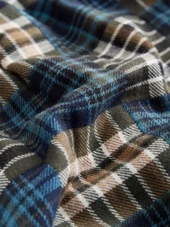 Vert/bleu à carreaux - Chemise patchwork à manches longues (3mois -7ans)