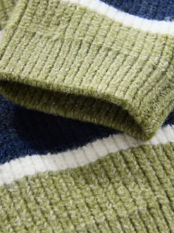 Vert/Bleu - Polo de rugby à rayures en maille (3mois7ans)