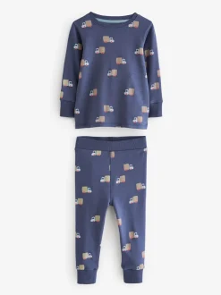 Vert/Bleu Transport - Lot de 3 pyjamas Snuggle courts (9mois-10ans)