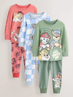 Vert/bleu/rouge Paw Patrol - Lot de 3 pyjamas Snuggle sous licence (9mois -9ans)