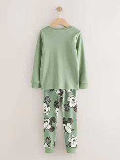 Vert/écru Mickey Mouse - Lot de 3 pyjamas Snuggle sous licence (9mois -10ans)