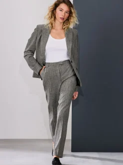 Vert/Gris - Blazer ajusté à carreaux sculpté