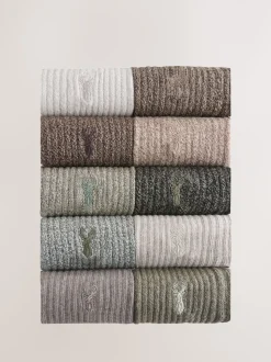 Vert/neutre - Lot de chaussettes épaisses brodées 10