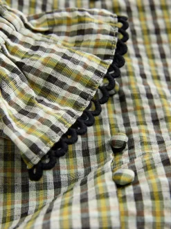 Vert/noir à carreaux - Chemisier à manches longues et col oversize