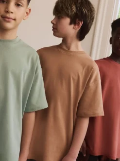 Vert/orange - Pyjama court à carreaux tissés 3 Pack (3-16ans)