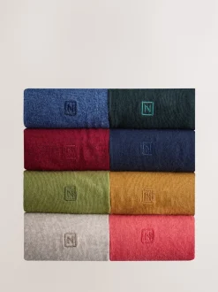 Vert/Rouge/Bleu - Lot de 8 - Chaussettes fraîches brodées durables