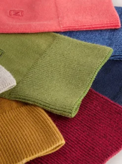 Vert/Rouge/Bleu - Lot de 8 - Chaussettes fraîches brodées durables
