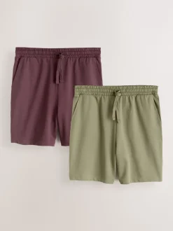 Vert/Violet - Lot de 2 shorts de jogging Loopback Soft Touch