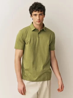 Vert/violet/bleu géométrique - Ajustement régulier - Polo en jersey Manches courtes 5 Pack